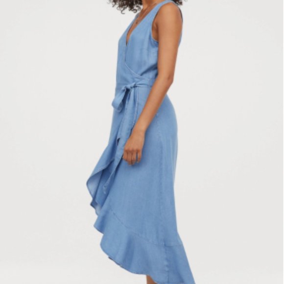 H&M Wrap Dress in Denim Blue (S) - Picture 5 of 6